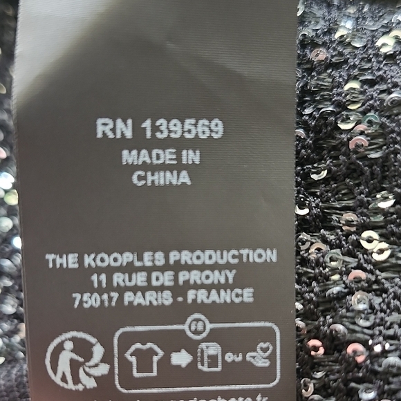 The Kooples NWT Black and Silver Sequin Knit Short Tank Dress EU 3 - Picture 12 of 12